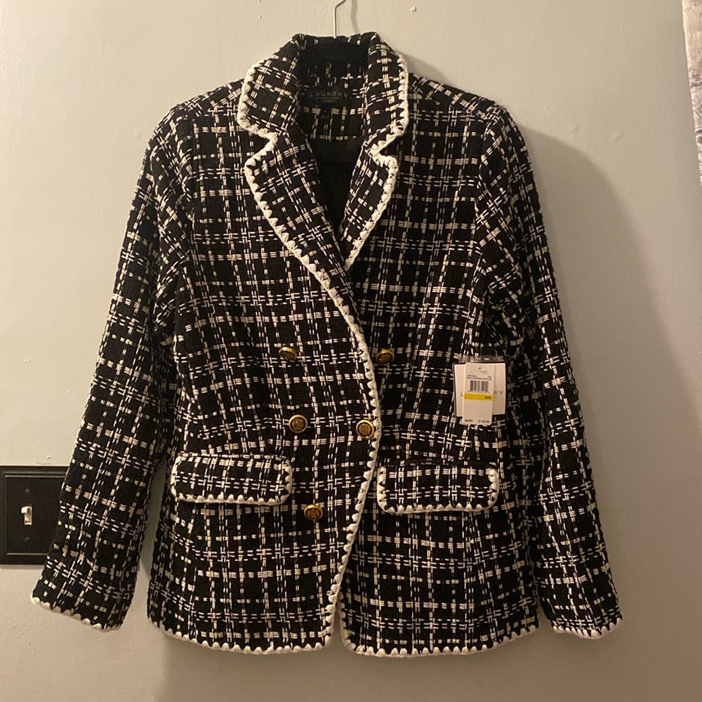 Black and white blazer